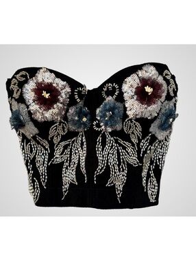 Hearts Rob Embellished Strapless Bustier Top Size Medium #darkfairy #whimsigoth